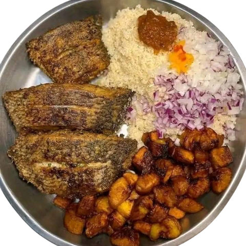 Atiéké poisson + Alloco
